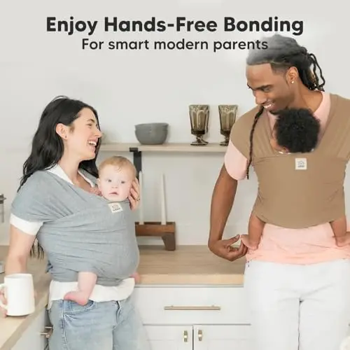 KeaBabies Baby Wrap Carrier - All in 1 Original Baby Carrier Newborn to Toddler Sling, Easy to Wear, Hands Free Bonding, Lightweight, Breathable Infant Wraps (Warm Hearth) - 4