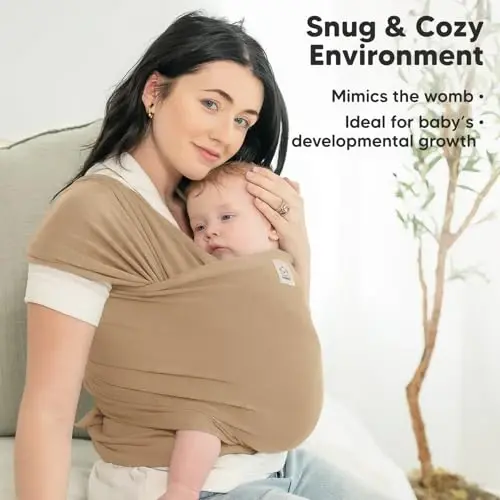KeaBabies Bebek Wrap Taşıyıcı - Hepsi 1 Arada Orijinal Bebek Taşıyıcı Yenidoğandan Yürüme Çağına Sling, Giymesi Kolay, Eller Serbest Bağlanma, Hafif, Nefes Alabilen Bebek Kundakları (Sıcak Ocak) 