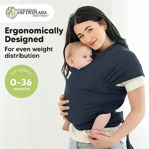 KeaBabies Baby Wrap Carrier - All in 1 Original Baby Carrier Newborn to Toddler Sling, Easy to Wear, Hands Free Bonding, Lightweight, Breathable Infant Wraps (Midnight) - 7