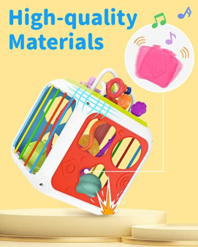 kecristv Montessori Toys for Toddler Girls Boys, Baby Sorter Learning Sensory Activity Cube, Toddler Girl Boy Birthday Gifts, Baby Toys 18+ Months - 5
