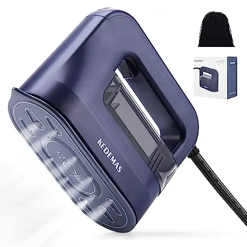 KEDEMAS Steamer Iron for Clothes,Portable Travel Mini Iron,1300W Powerful Garment Steamers,Horizontal, Vertical and Dry Ironing 4 in 1, 40s Fast Heat-up(Dark Blue) - KEDEMAS (1)