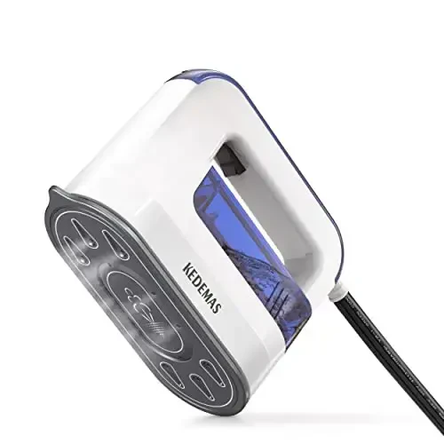 KEDEMAS Portable Steamer iron for Clothes, 1300W Mini Handheld Clothes Steamer, Horizontal, Vertical and Dry Ironing, Travel Garment Steamers for Travelling, Home, Office, ONLY FOR 120V - KEDEMAS