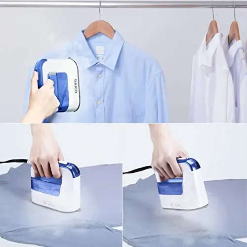 KEDEMAS Portable Steamer iron for Clothes, 1300W Mini Handheld Clothes Steamer, Horizontal, Vertical and Dry Ironing, Travel Garment Steamers for Travelling, Home, Office, ONLY FOR 120V - 2