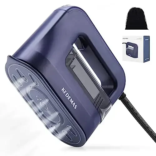 KEDEMAS Steamer Iron for Clothes,Portable Travel Mini Iron,1300W Powerful Garment Steamers,Horizontal, Vertical and Dry Ironing 4 in 1, 40s Fast Heat-up(Dark Blue) - 1