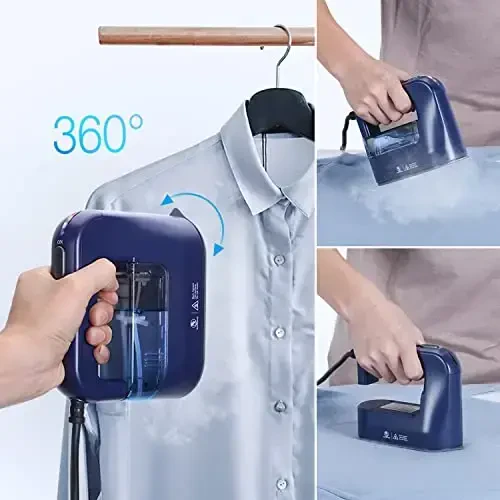 KEDEMAS Steamer Iron for Clothes,Portable Travel Mini Iron,1300W Powerful Garment Steamers,Horizontal, Vertical and Dry Ironing 4 in 1, 40s Fast Heat-up(Dark Blue) - 3