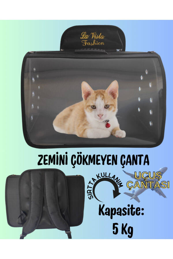 Kedi Köpek Sırt Taşıma Çantası Flybag Tomris Siyah-Siyah - 1