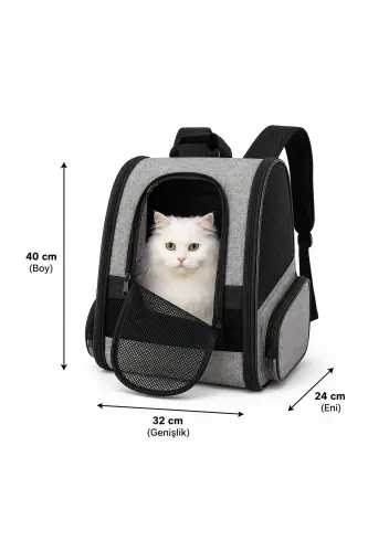 Kedi Köpek Taşıma Çantası Yıkanabilir Silinebilir Yırtılmaz Fileli Gri Hava Yolları Ve Toplu taşıma Araçları Onaylı - Lacivert - 4