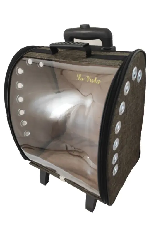 Kedi Köpek Tekerlekli Kale Valiz 36x27x41h - HAKİ - 1