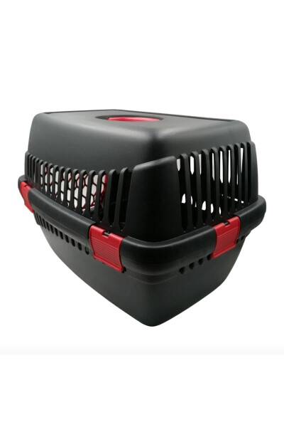 Kedi,tavşan,köpek Taşıma Puseti Kafesi (KIRMIZI-GRİ-YEŞİL-TURUNCU-MOR BOX) 49*30*34 Cm - siyah - SHIPPO