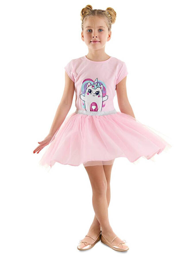 Kedicik Unicorn Kız Çocuk Tüllü Elbise - 1
