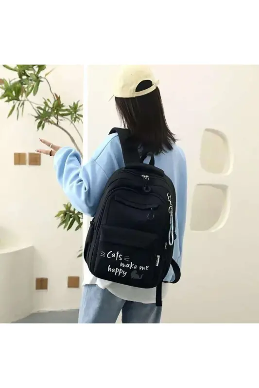 Kedili Ultra Hafif Ortopedik Okul Sırt Çantası-siyah - 4