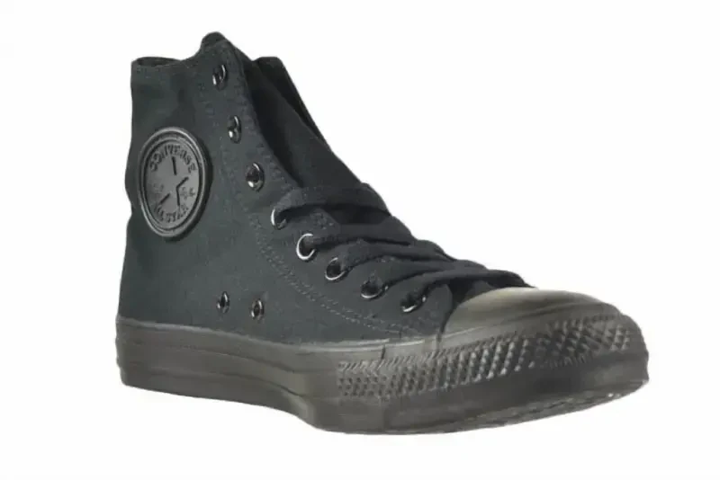 Кеды Converse All Star Chuck Taylor высокие черные монохромные холщовые мужские женские M3310 - 2