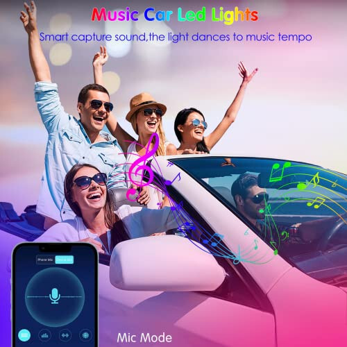 Keepsmile Araba Aksesuarları APP Kontrolü ile Uzaktan Müzik Senkronizasyonu Renk Değişimi RGB Gösterge Paneli Altı Araba Aydınlatması Şarj Cihazı ile 12V LED Işıklar - 4