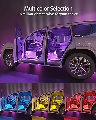 Keepsmile Interior Car Lights Accessories APP Control with Remote Music Sync Color Change RGB Under Dash Car Lighting with USB Charger 12V 2A Led Lights for Jeep Truck - KEEPSMILE (1)