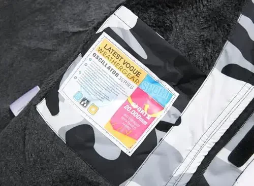 Keevoom Bolalar Qishki Palto Chang'i Kurtkasi Shamoldan Himoya Bolalar Snoubord Issiq Fleece Qor Palto Suv o'tkazmaydigan Ochiq Havoda Kaputli Chang'i Paltolari - 3