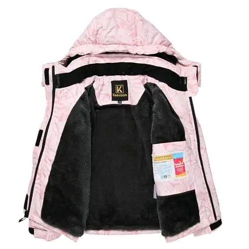 Keevoom Boys Girls Winter Coat Ski Jacket Windproof Waterproof Kids Snowboard Warm Fleece Snow Coats - 4