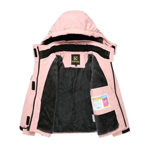 Keevoom Boys Girls Winter Coat Ski Jacket Windproof Waterproof Kids Snowboard Warm Fleece Snow Coats - 4