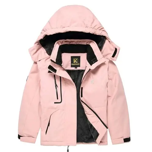 Keevoom Boys Girls Winter Coat Ski Jacket Windproof Waterproof Kids Snowboard Warm Fleece Snow Coats - KEEVOOM
