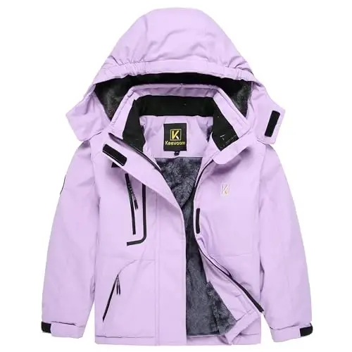 Keevoom Boys Girls Winter Coat Ski Jacket Windproof Waterproof Kids Snowboard Warm Fleece Snow Coats - 1