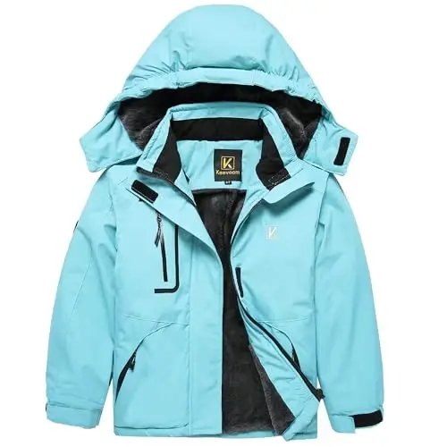 Keevoom Boys Girls Winter Coat Ski Jacket Windproof Waterproof Kids Snowboard Warm Fleece Snow Coats - 1