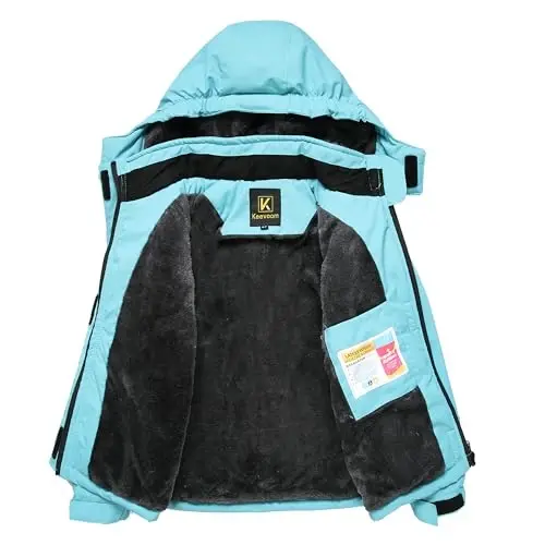 Keevoom Boys Girls Winter Coat Ski Jacket Windproof Waterproof Kids Snowboard Warm Fleece Snow Coats - 3