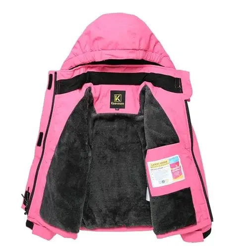 Keevoom Boys Girls Winter Coat Ski Jacket Windproof Waterproof Kids Snowboard Warm Fleece Snow Coats - 4