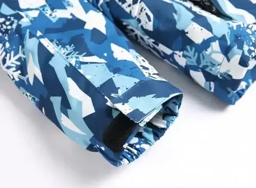 Keevoom Boys Qishki Palto chang'i kurtkasi shamoldan himoya qiluvchi bolalar snowboardi issiq jun qor paltosi suv o'tkazmaydigan tashqi kaputli chang'i paltolari - 5