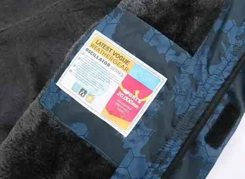 Keevoom Boys Qishki Palto Chang'i Kurtkasi Shamoldan Himoyalangan Bolalar Snoubordi Issiq Fleece Qor Palto Suv o'tkazmaydigan Tashqi Kaputli Chang'i Paltolari - MODAZONE (1)