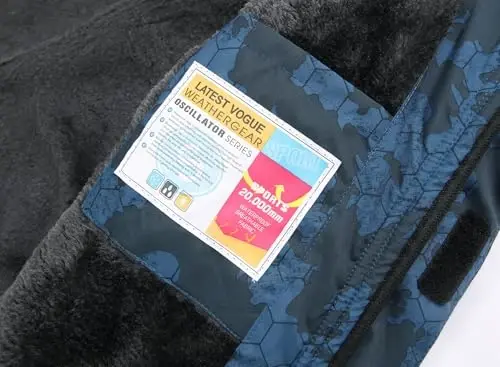 Keevoom Boys Qishki Palto Chang'i Kurtkasi Shamoldan Himoyalangan Bolalar Snoubordi Issiq Fleece Qor Palto Suv o'tkazmaydigan Tashqi Kaputli Chang'i Paltolari - 2