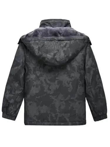 Keevoom Boy's Waterproof Ski Jacket Qishki Issiq Qalin Qor Palto Shamolga chidamli Fleece Bolalar Tashqi Kiyimli Qorli Snoubord Kurtkalari - 4