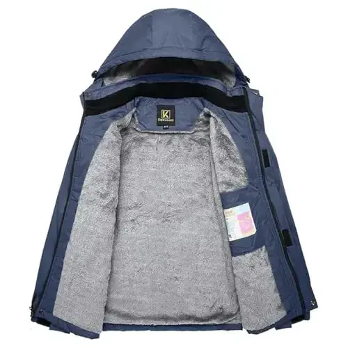 Keevoom Boy's Waterproof Ski Jacket Winter Warm Thick Snow Coat Windproof Fleece Kids Outdoor Hooded Snowboard Jackets - 4