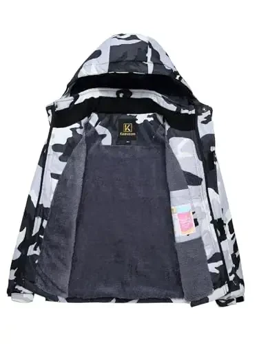 Keevoom Boy's Waterproof Ski Jacket Winter Warm Thick Snow Coat Windproof Fleece Kids Outdoor Hooded Snowboard Jackets - 5