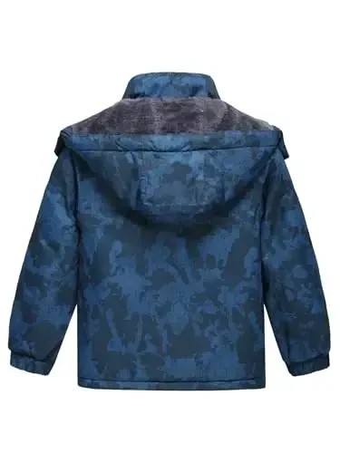 Keevoom Boy's Waterproof Ski Jacket Winter Warm Thick Snow Coat Windproof Fleece Kids Outdoor Hooded Snowboard Jackets - KEEVOOM (1)