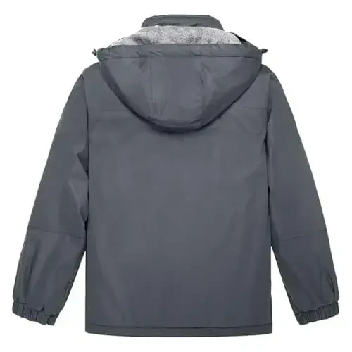 Keevoom Boy's Waterproof Ski Jacket Winter Warm Thick Snow Coat Windproof Fleece Kids Outdoor Hooded Snowboard Jackets - 3