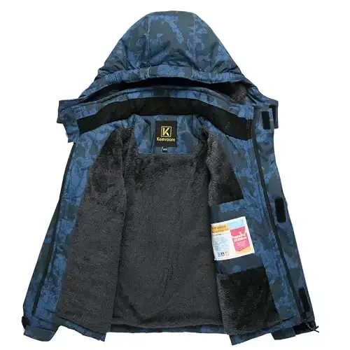 Keevoom Boys Winter Coat Ski Jacket Windproof Kids Snowboard Warm Fleece Snow Coat Waterproof Outdoor Hooded Ski Coats - 5