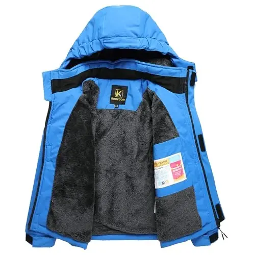 Keevoom Boys Winter Coat Ski Jacket Windproof Kids Snowboard Warm Fleece Snow Coat Waterproof Outdoor Hooded Ski Coats - 3