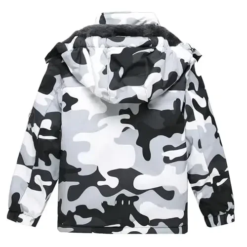 Keevoom Boys Winter Coat Ski Jacket Windproof Kids Snowboard Warm Fleece Snow Coat Waterproof Outdoor Hooded Ski Coats - 5