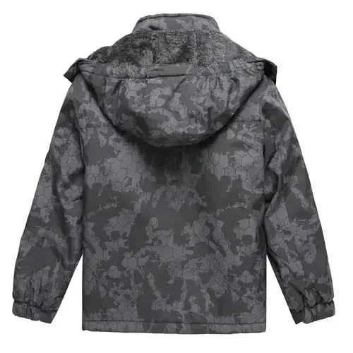 Keevoom Boys Winter Coat Ski Jacket Windproof Kids Snowboard Warm Fleece Snow Coat Waterproof Outdoor Hooded Ski Coats - 4
