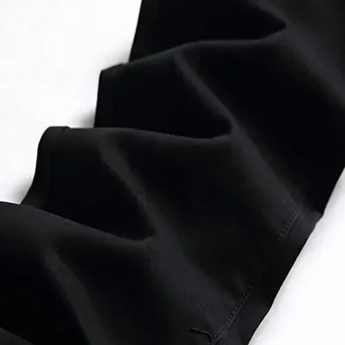 Keevoom erkaklar uchun cho'ziluvchan tor bichimli oldi tekis moda uslubidagi qulay bir rangli kundalik tor biznes kostyumi chinos shimlar - 3