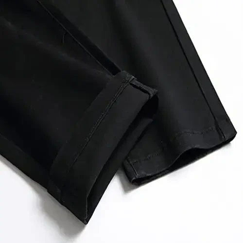 Keevoom erkaklar uchun cho'ziluvchan tor bichimli oldi tekis moda uslubidagi qulay bir rangli kundalik tor biznes kostyumi chinos shimlar - 6