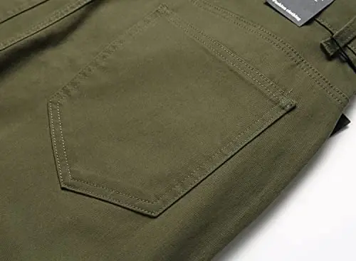 Keevoom erkaklar uchun Stretch Skinny Flat-Front Moda uslubi Qulay Qattiq Kundalik Slim Fit Biznes kostyumlari Chinos shimlar - 6