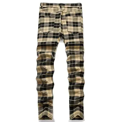 Keevoom erkaklar uchun Stretch Skinny Flat-Front Moda uslubidagi qulay qattiq kundalik Slim Fit biznes kostyumi Chinos shimlar - KEEVOOM (1)