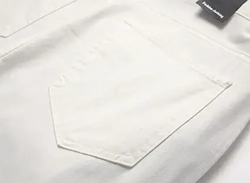 Keevoom erkaklar uchun tor kesimli, tekis old dizaynli, moda uslubidagi, qulay, bir rangli, kundalik, slim fit biznes chinos shimlar - 6