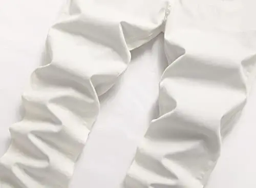 Keevoom erkaklar uchun tor kesimli, tekis old dizaynli, moda uslubidagi, qulay, bir rangli, kundalik, slim fit biznes chinos shimlar - 3
