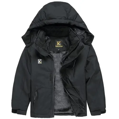 Keevoom Boys Girls Winter Coat Ski Jacket Windproof Waterproof Kids Snowboard Warm Fleece Snow Coats - 3