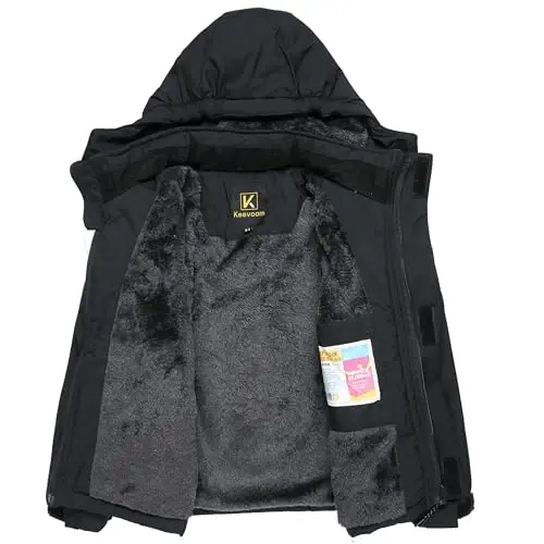 Keevoom Boys Winter Coat Ski Jacket Windproof Kids Snowboard Warm Fleece Snow Coat Waterproof Outdoor Hooded Ski Coats - 5