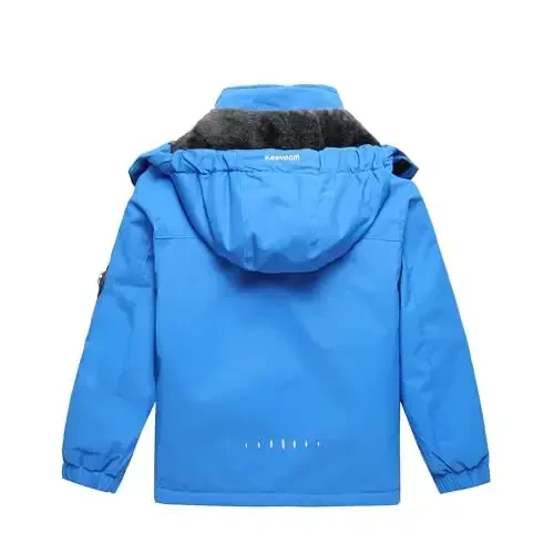 Keevoom Boys Winter Coat Ski Jacket Windproof Kids Snowboard Warm Fleece Snow Coat Waterproof Outdoor Hooded Ski Coats - MODAZONE (1)