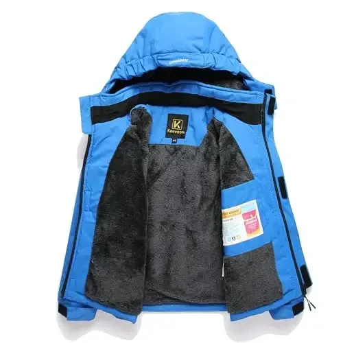 Keevoom Boys Winter Coat Ski Jacket Windproof Kids Snowboard Warm Fleece Snow Coat Waterproof Outdoor Hooded Ski Coats - 3