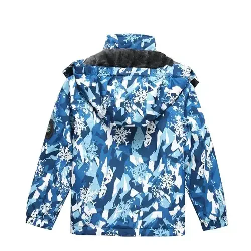 Keevoom Boys Winter Coat Ski Jacket Windproof Kids Snowboard Warm Fleece Snow Coat Waterproof Outdoor Hooded Ski Coats - MODAZONE (1)