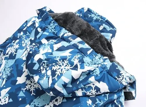 Keevoom Boys Winter Coat Ski Jacket Windproof Kids Snowboard Warm Fleece Snow Coat Waterproof Outdoor Hooded Ski Coats - 4